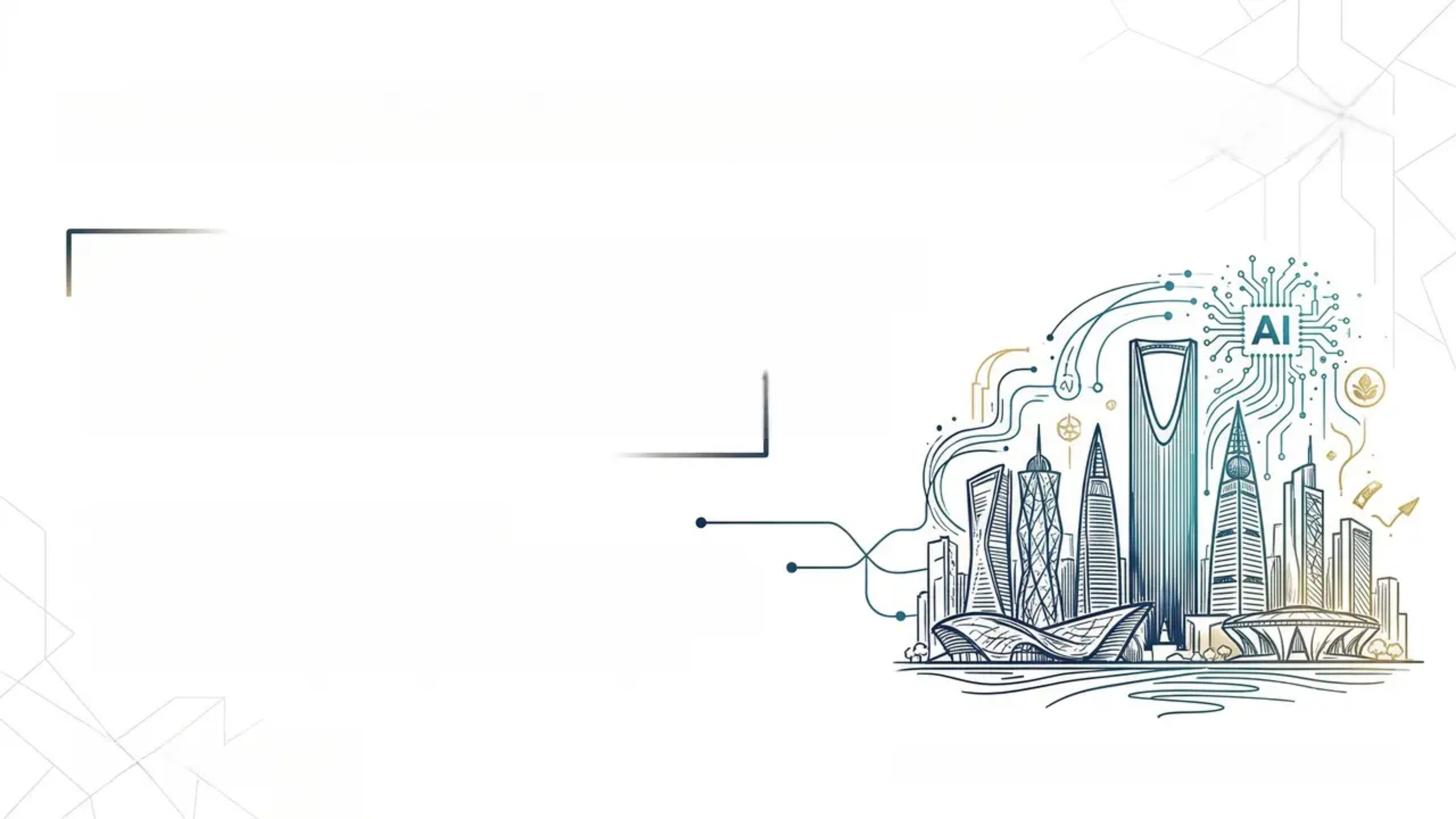 Saudi Arabia skyline with AI technology overlay representing Vision 2030 alignment